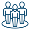 Icon of a group of people standing in a circle.