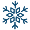 A blue snowflake icon representing refrigerated shipping service.